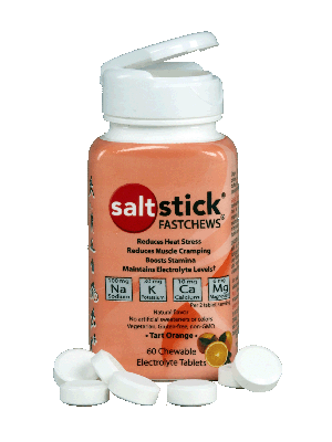 SaltStick Fastchews Chewable Electrolyte Tablets: Bottle of 60, Orange - Triathlon LAB