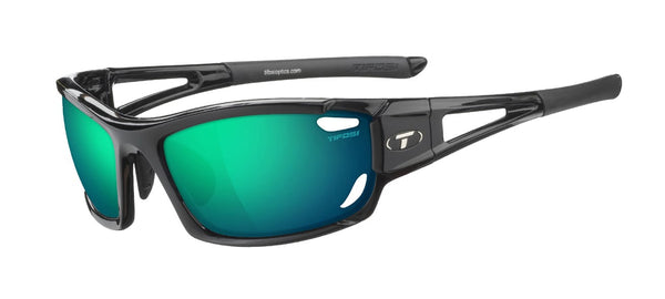 Tifosi Dolomite 2.0, Gloss Black Interchangeable Sunglasses with Clarion Green/AC Red/Clear - Triathlon LAB